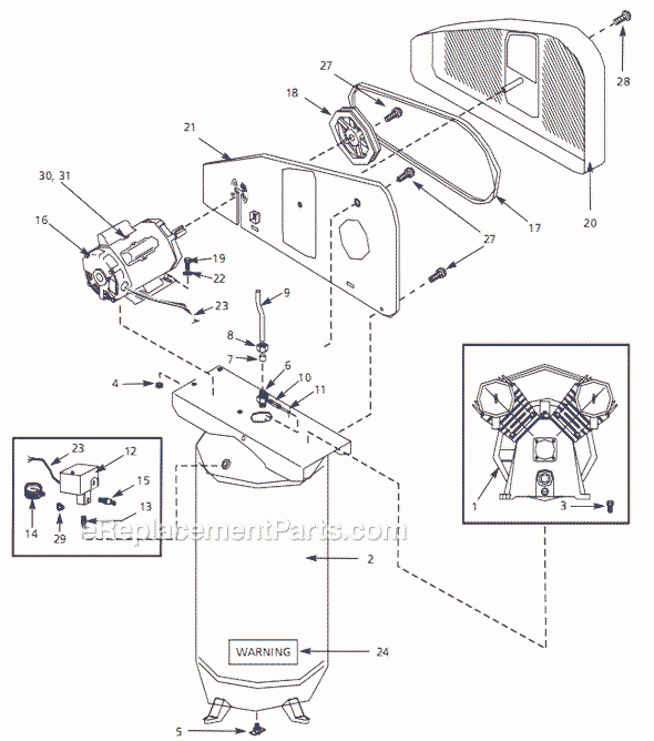 Campbell Hausfeld VH631400AJ (2006) Stationary Air Compressor Page A Diagram
