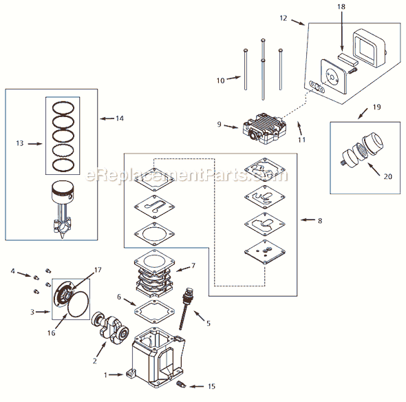 Campbell Hausfeld VS260000KB (2002) Air Compressor Pump Page A Diagram