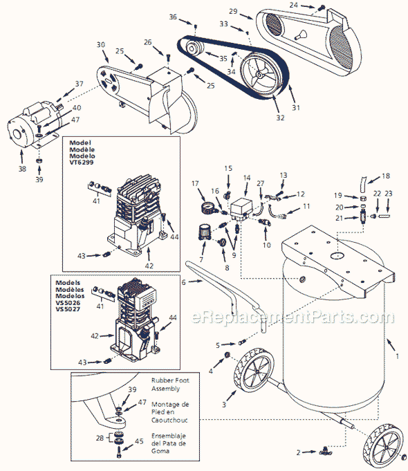 Campbell Hausfeld VS5027 (2000) Portable Vertical Compressor Page A Diagram