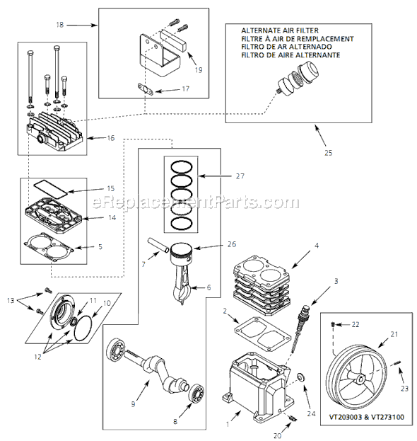 Campbell Hausfeld VT470000 (2006) Air Compressor Pump Page A Diagram