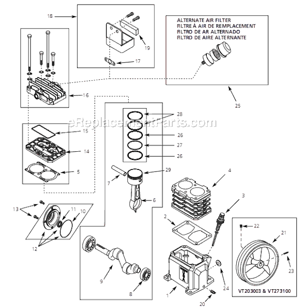 Campbell Hausfeld VT470200 (2006) Air Compressor Pump Page A Diagram