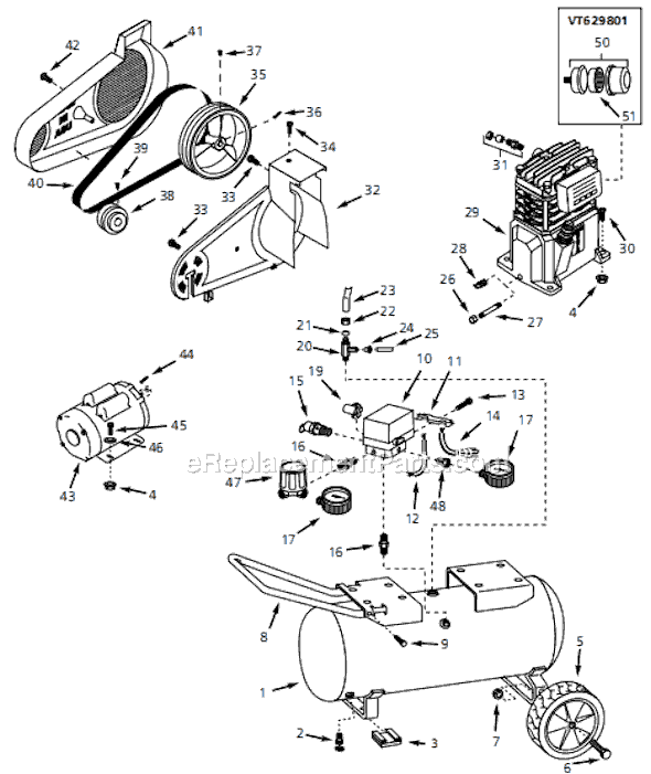 Campbell Hausfeld VT619604 (1997) Portable Air Compressor Page A Diagram