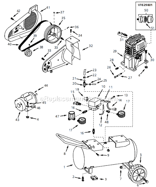 Campbell Hausfeld VT623304 (1997) Portable Air Compressor Page A Diagram