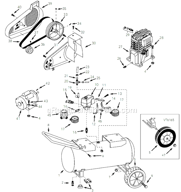 Campbell Hausfeld VT623503 (2001) Portable Air Compressor Page A Diagram
