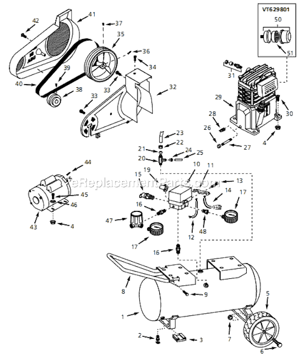 Campbell Hausfeld VT626903 (1997) Portable Air Compressor Page A Diagram