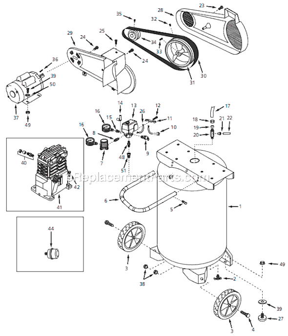 Campbell Hausfeld VT631505 (2007) Portable Air Compressor Page A Diagram