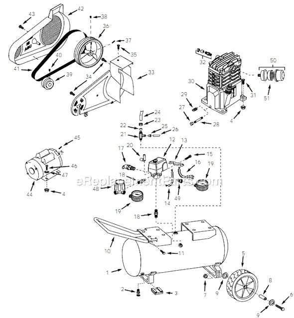 Campbell Hausfeld VT631600 (2001) Portable Air Compressor Page A Diagram