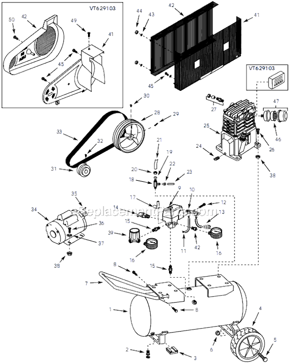 Campbell Hausfeld VT631800 (2001) Portable Air Compressor Page A Diagram