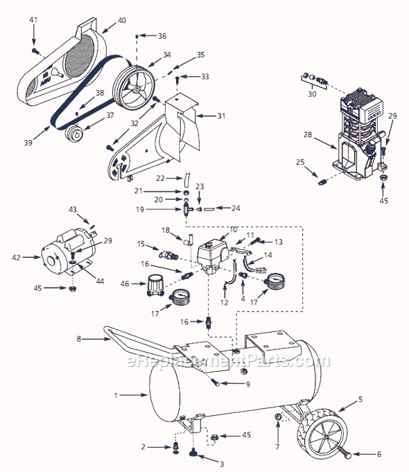 Campbell Hausfeld VX832103 (2000) Portable Air Compressors Page A Diagram