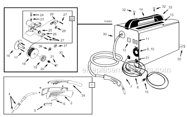 Campbell Hausfeld WG2020 Wire Feed Arc Welder Page A Diagram