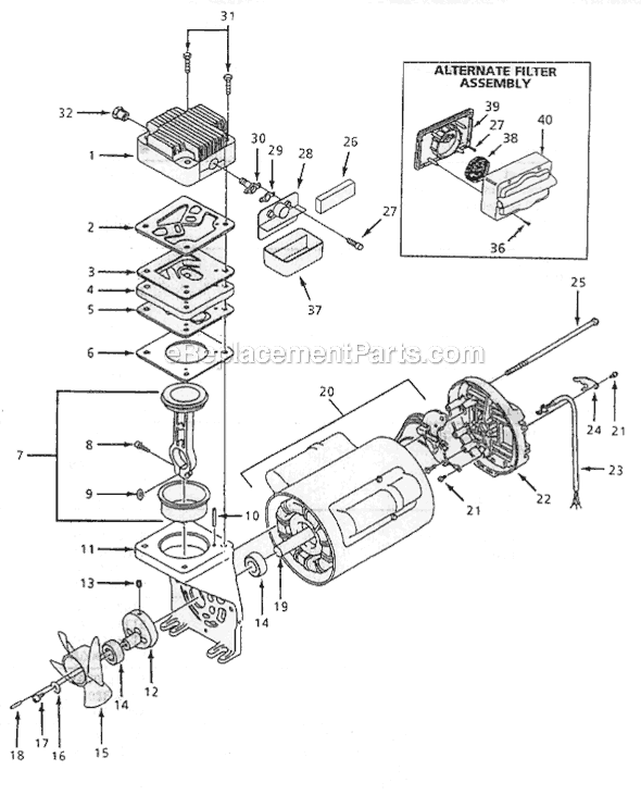 Campbell Hausfeld WL330005 Air Compressor Pump Page A Diagram