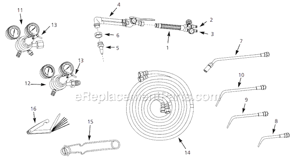 Campbell Hausfeld WT4000 Oxy-Fuel Welding and Cutting Outfit Page A Diagram