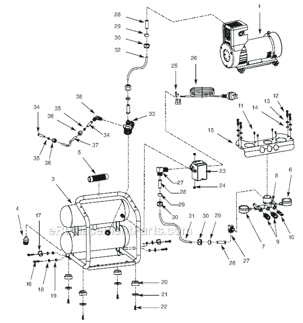 Campbell Hausfeld WX801700 (10-2007) Oilless Air Compressor Page A Diagram