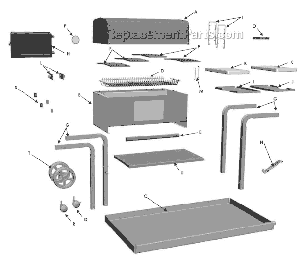 Char-Broil 08301390 CB940X Charcoal Grill Page A Diagram