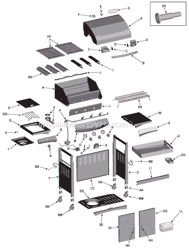 Char-Broil 461252605 Terrace Series Grill Page A Diagram