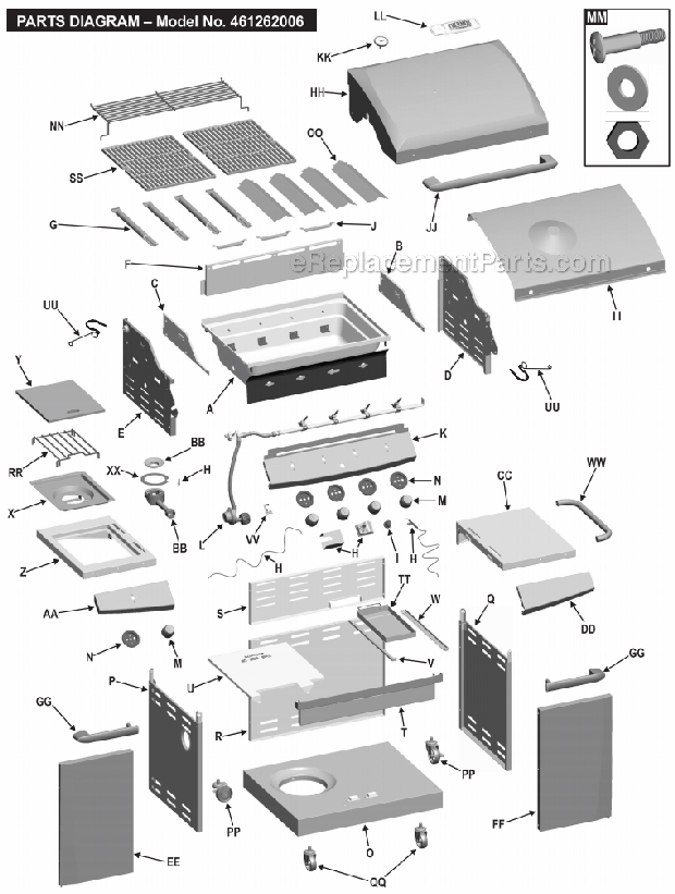 Char-Broil 461262006 Performance Series Gas Grill Page A Diagram