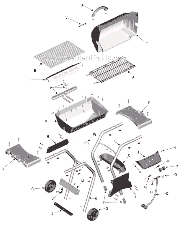Char-Broil 461740304 Quickset Grill Page A Diagram