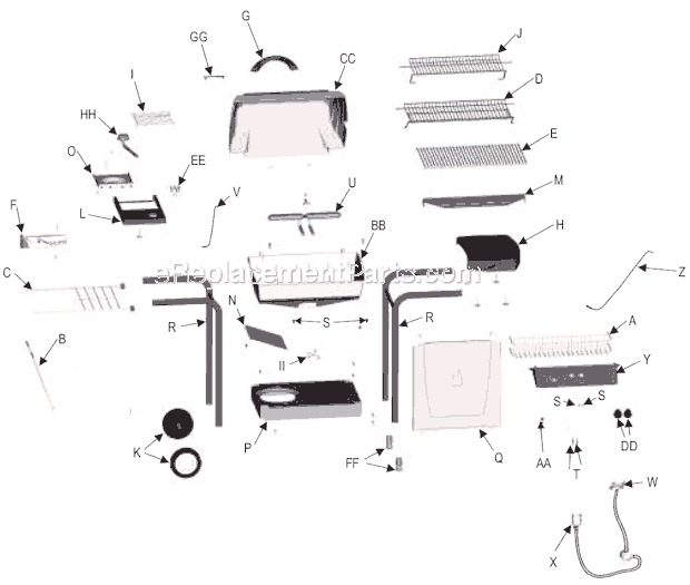 Char-Broil 461740404 Quickset Traditional Grill Page A Diagram