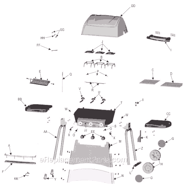 Char-Broil 461846104 Performance Series Grill Page A Diagram