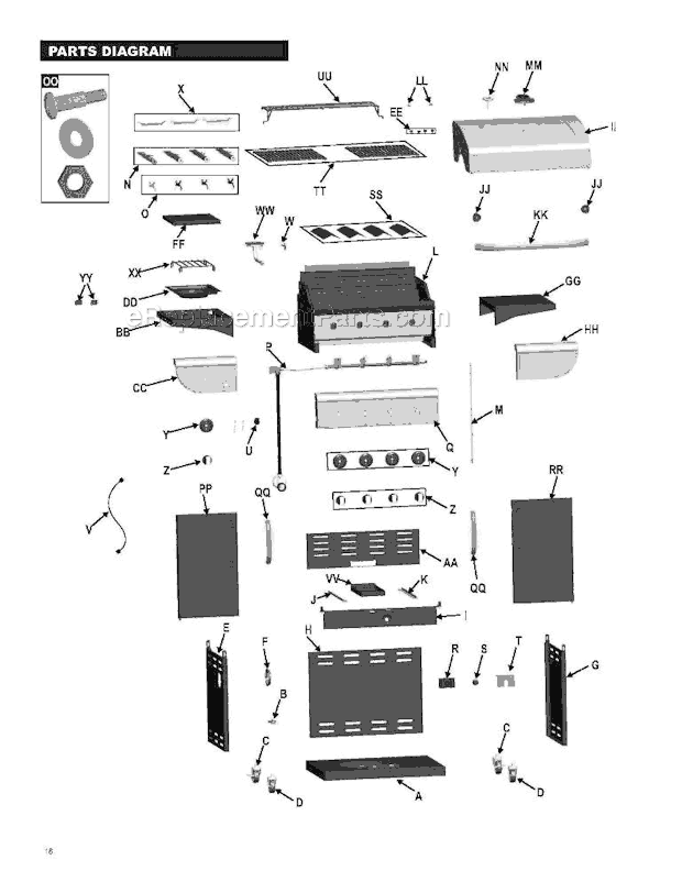 Char-Broil 463241113 Commercial Grill Page A Diagram
