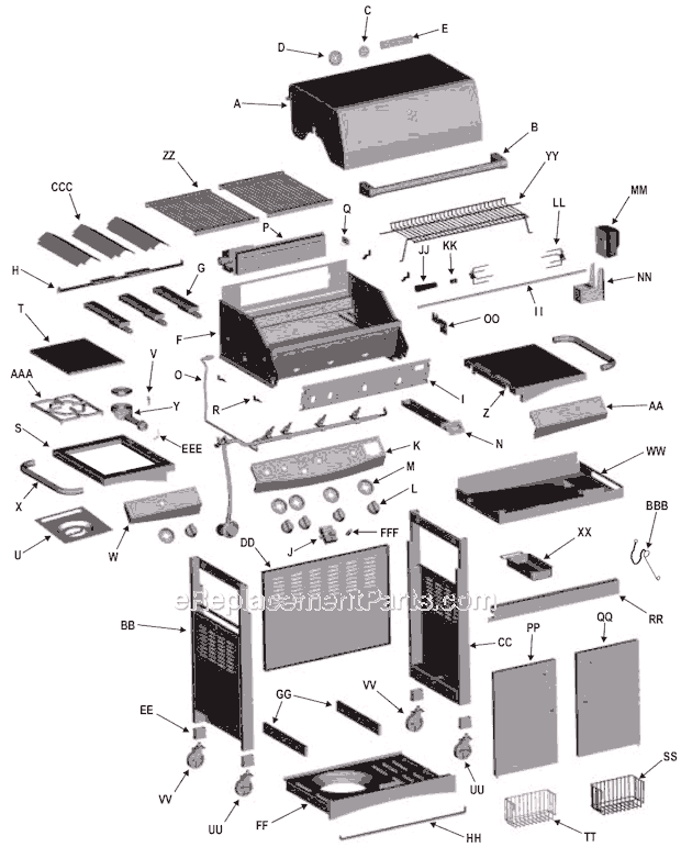 Char-Broil 463242304 Front Avenue Series Grill Page A Diagram