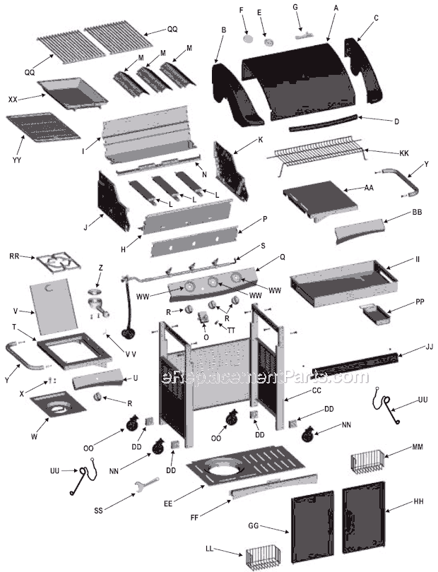 Char-Broil 463244004 Terrace Series Grill Page A Diagram