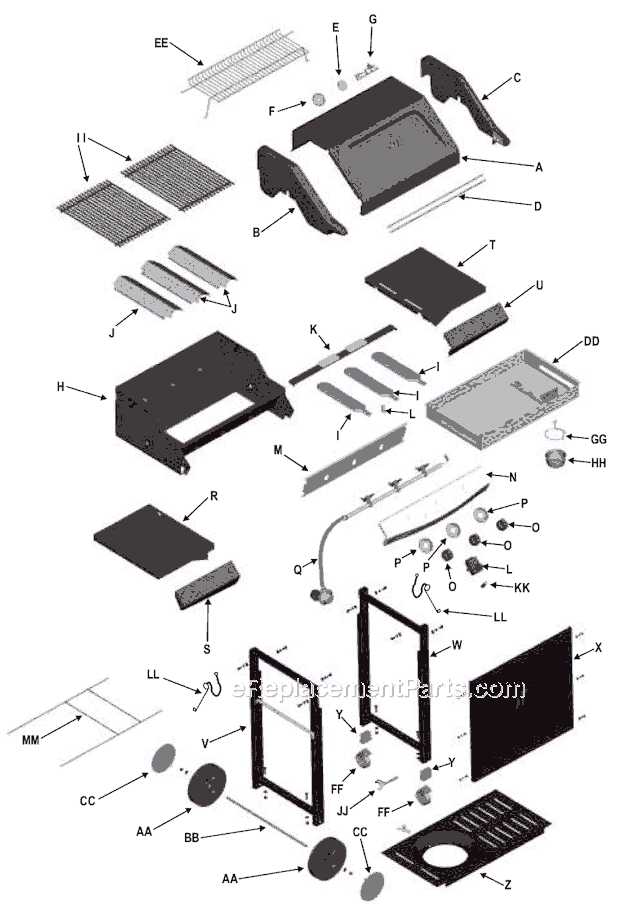 Char-Broil 463247004 Terrace Series Grill Page A Diagram