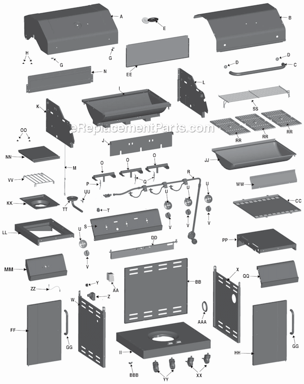 Char-Broil 463250510 Outdoor Grill Page A Diagram