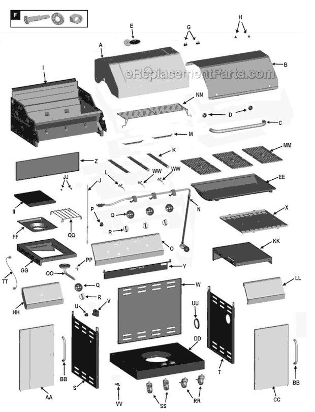 Char-Broil 463250511 RED 3-Burner Infrared Grill Page A Diagram