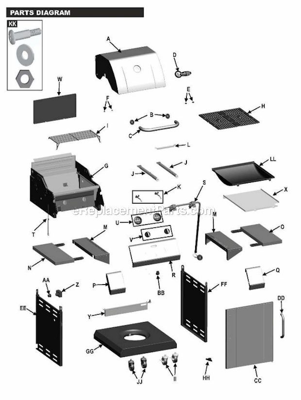 Char-Broil 463251413 Gourmet T-22D Tru-Infrared 2-Burner Gas Grill Page A Diagram