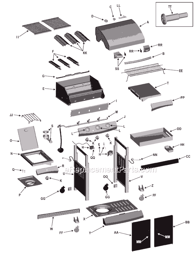 Char-Broil 463254406 Designer Series Stainless Grill Page A Diagram