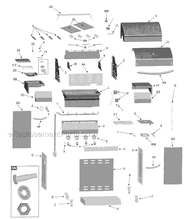 Char-Broil 463260907 Premium Stainless Series Grill Page A Diagram