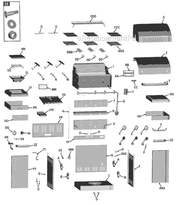 Char-Broil 463269111 Tru-Infrared Black Porcelain Gas Grill Page A Diagram