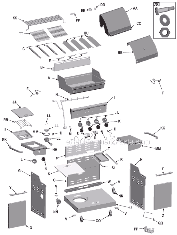 Char-Broil 463269806 Front Avenue Series Grill Page A Diagram