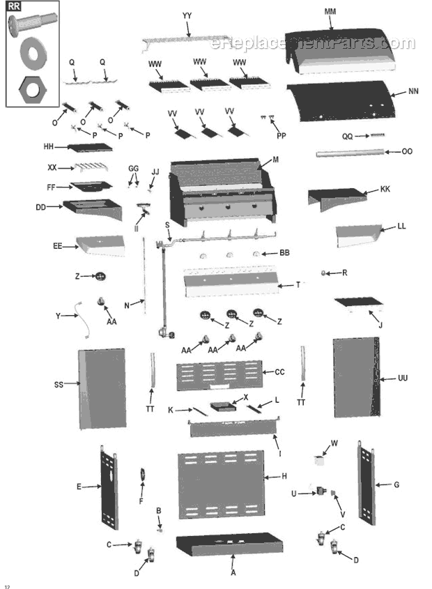 Char-Broil 463270909 Infrared 3-Burner Dual Fuel Grill Page A Diagram
