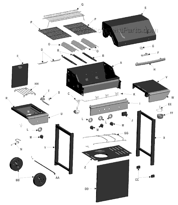 Char-Broil 463320707 (2007) Gas Grill Page A Diagram