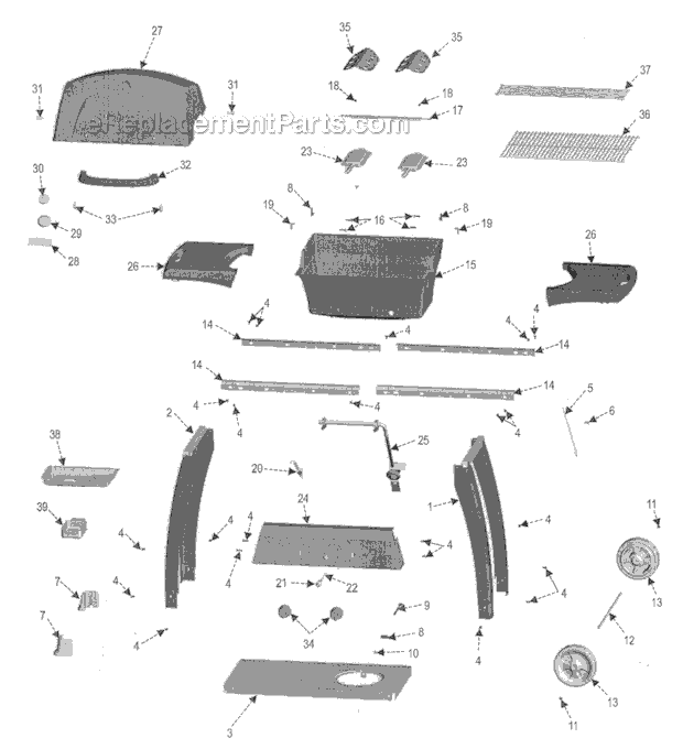 Char-Broil 463350505 Kenmore Grill Page A Diagram