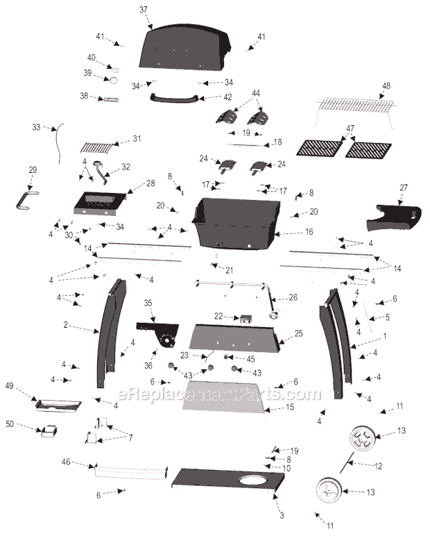 Char-Broil 463351505 Kenmore Grill Page A Diagram