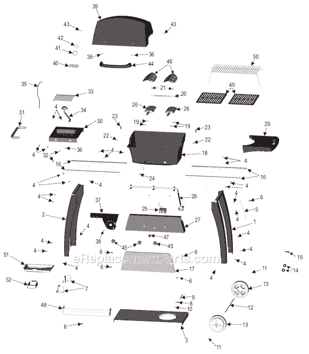 Char-Broil 463351506 Kenmore Grill Page A Diagram