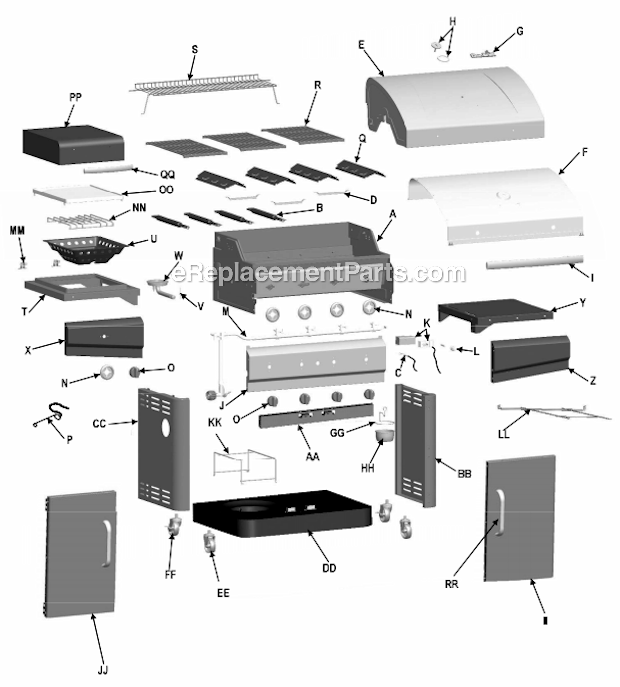 Char-Broil 463420707 Outdoor Gas Grill Page A Diagram