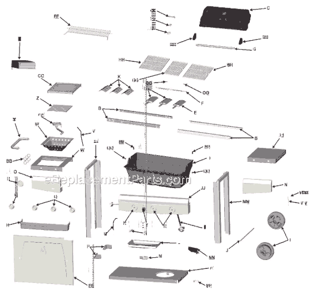 Char-Broil 463453005 Performance Series Grill Page A Diagram
