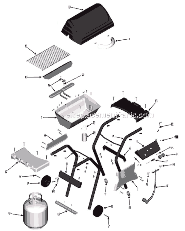 Char-Broil 463531706 Quickset Grill Page A Diagram