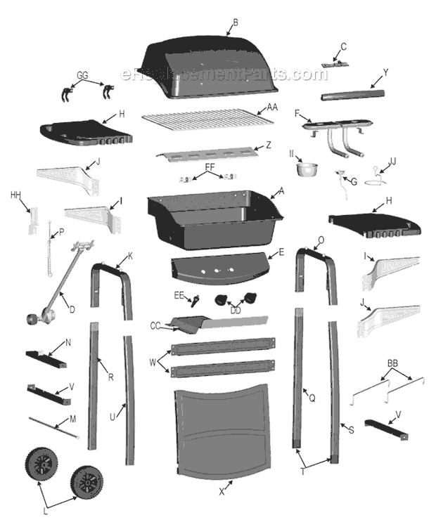 Char-Broil 463620410 Two-Burner Gas Grill Page A Diagram