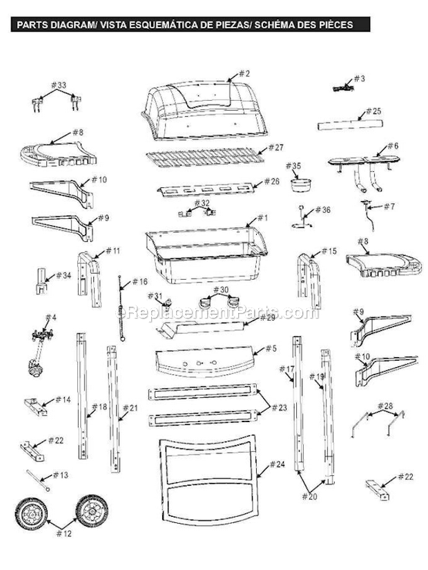 Char-Broil 463620414 C-21G0 2-Burner Gas Grill Page A Diagram