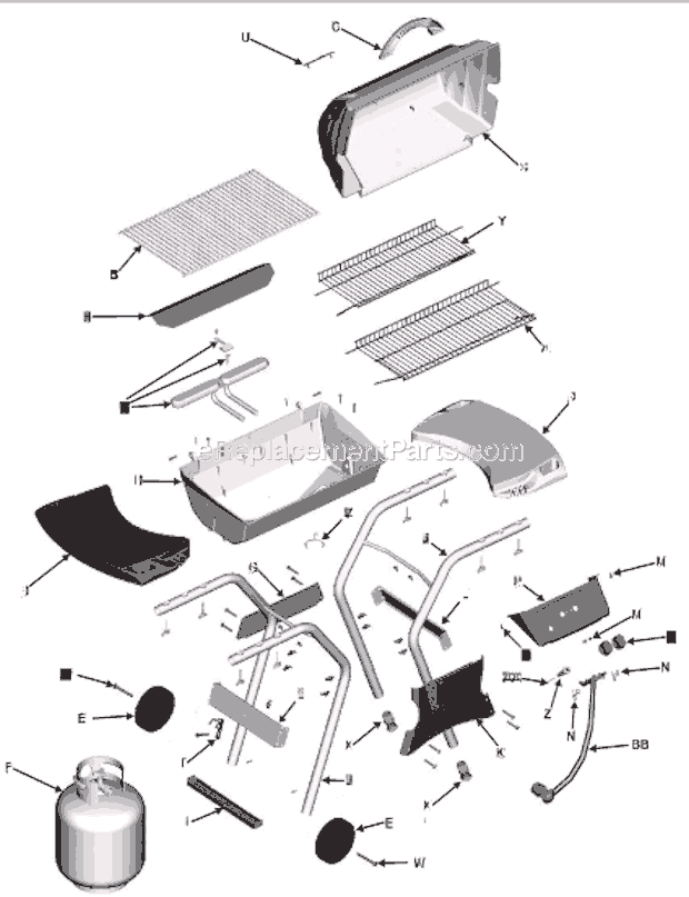 Char-Broil 463660806 Quickset Grill Page A Diagram