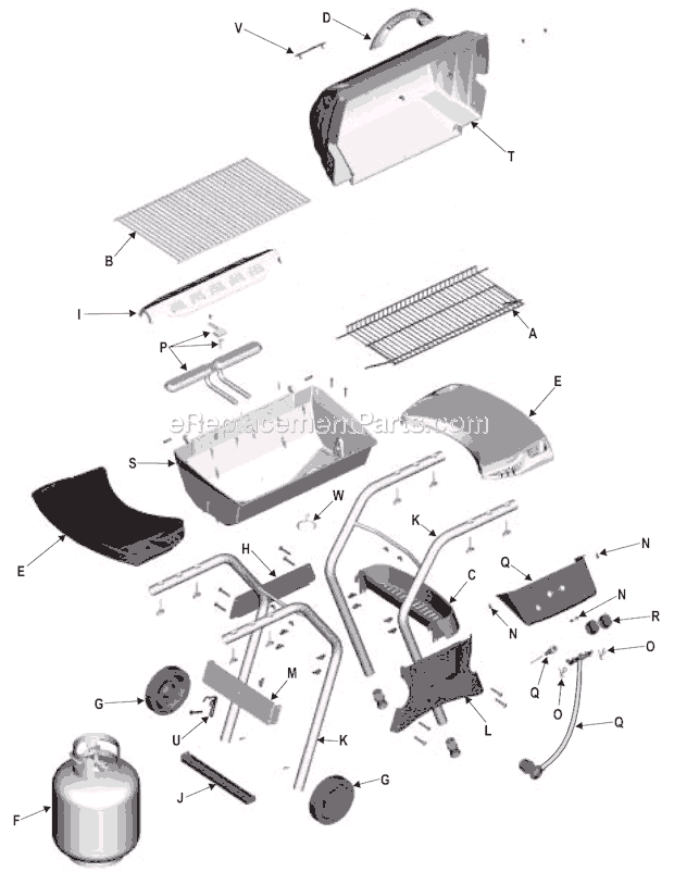 Char-Broil 463713304 Quickset Grill Page A Diagram