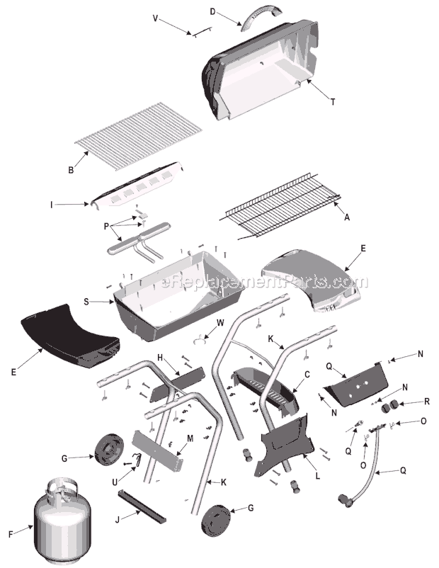Char-Broil 463713305 Quickset Grill Page A Diagram