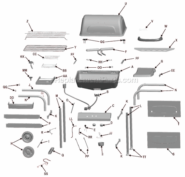 Char-Broil 463730107 (2007) Gas Grill Page A Diagram