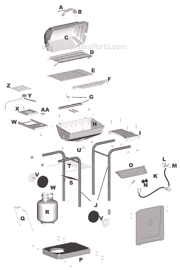 Char-Broil 463731703 (2002-2003) Gas Grill Page A Diagram