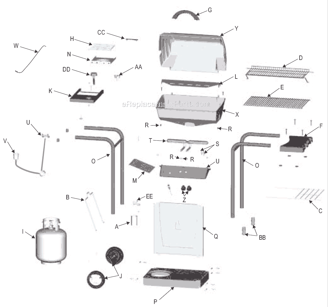 Char-Broil 463731704 Quickset Traditional Grill Page A Diagram